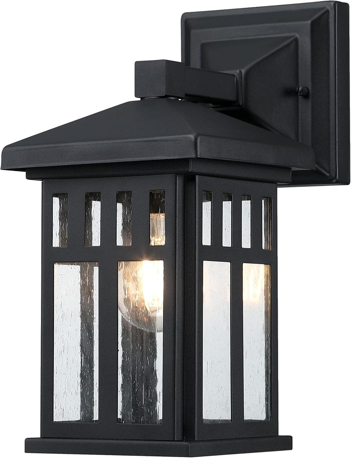 Westinghouse 6732800 Burnham One-Light Exterior Wall Lantern on Steel with Honey Art Glass, Oil Rubbed Bronze Finish, 1 Pack