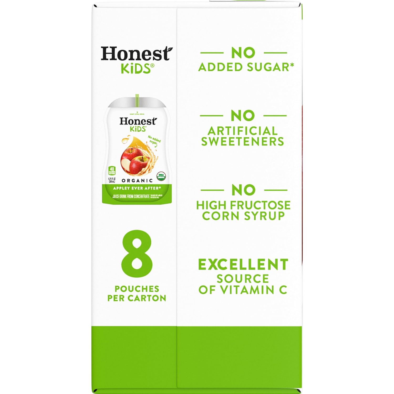 Honest Kids Appley Ever After, Organic Juice Drink, 6 Fl oz Juice Boxes, Pack Of 40, Apple
