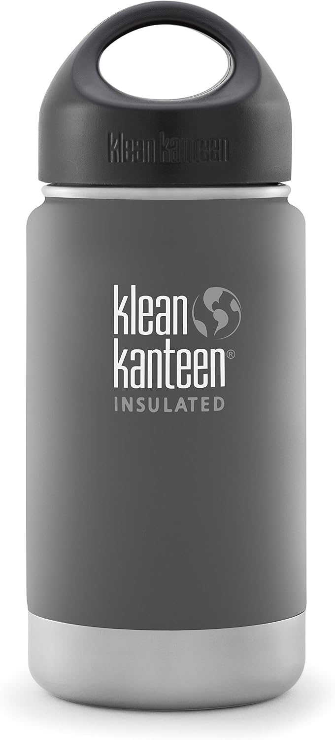 Klean Kanteen Wide Mouth Double Wall Insulated Water Bottle with Loop Cap