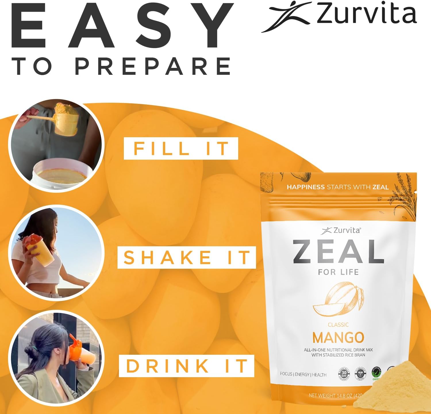 Zurvita - Zeal for Life Wild Berry Wellness Drink Mix - 420 g | Contains Vitamins, Minerals, Antioxidants, Plant Nutrients, Digestive Enzymes, And Phytonutrients For Daily Nutrition