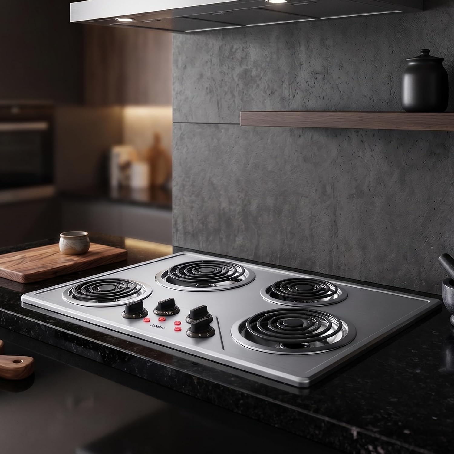 Summit 30" 4 Burner Electric Cooktop Stainless Steel - CR430SS