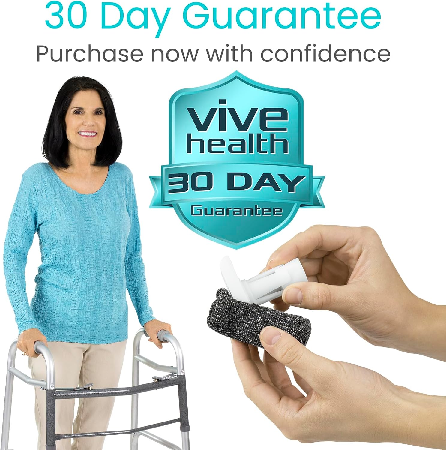 Vive Walker Ski Glide Covers 4 PCS - Accessories for Folding Walkers