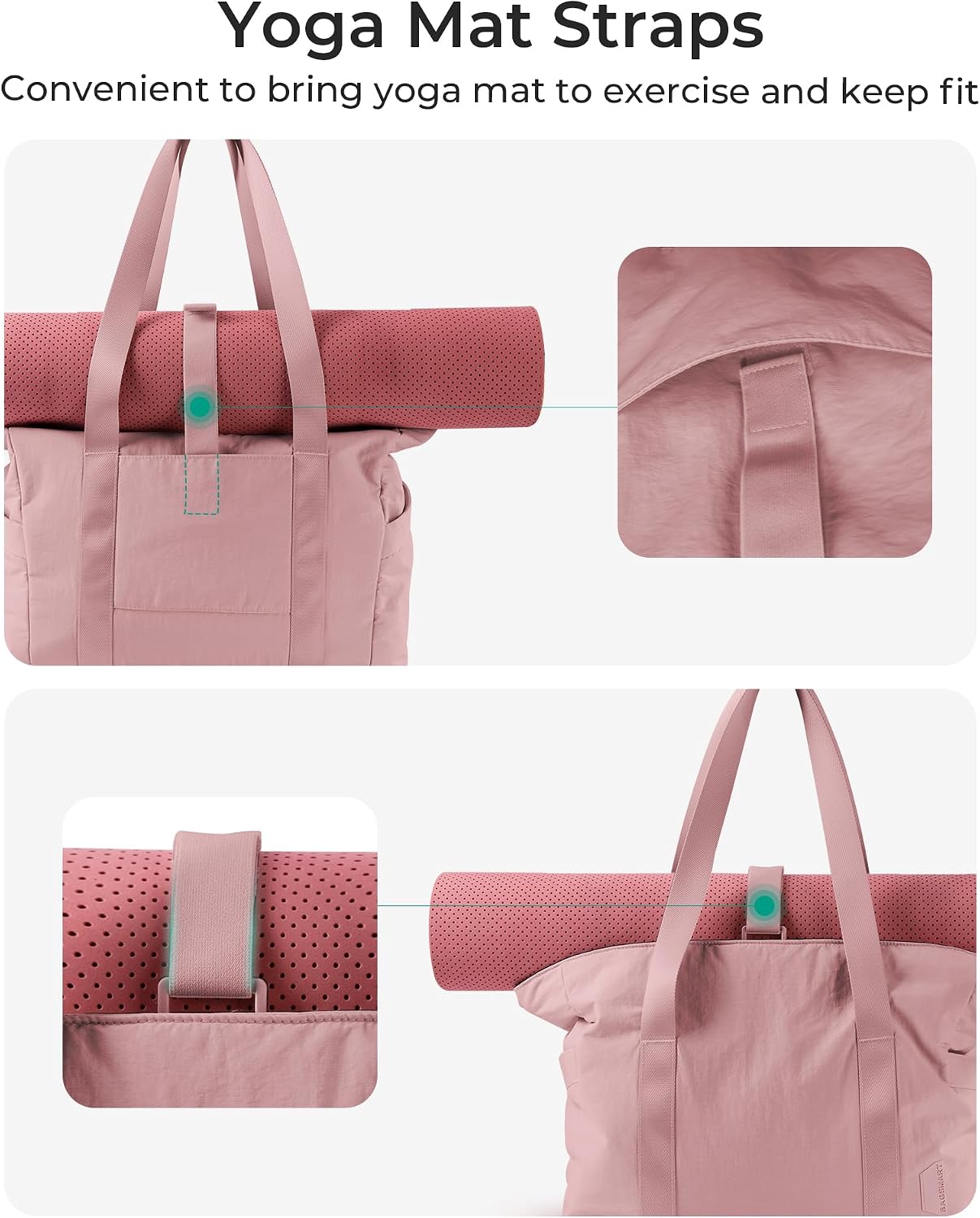 BAGSMART Gym Tote Bag for Women, 24L/28L Travel Tote Yoga Mat Bag