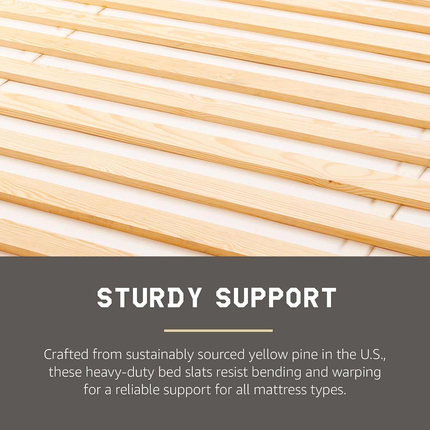 Hercules Xtreme Bed Frame Support Slats, Heavy-Duty Solid Pine Wood | Bunkie Board Under Bed-Support, Wooden Support Board for Sagging, Queen Size