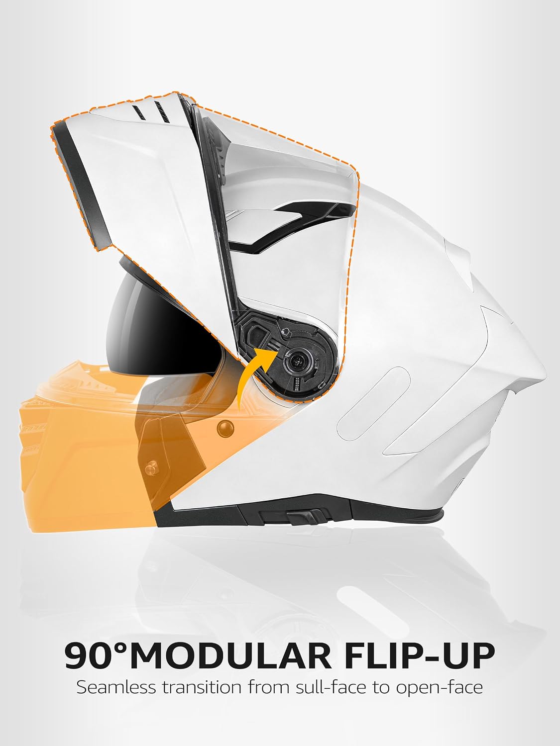 Motorcycle Modular Full Face Helmet DOT Approved - YEMA Helmet YM-925 Motorbike Casco Moto Moped Street Bike Racing Helmet with Sun Visor for Adult Youth Men and Women