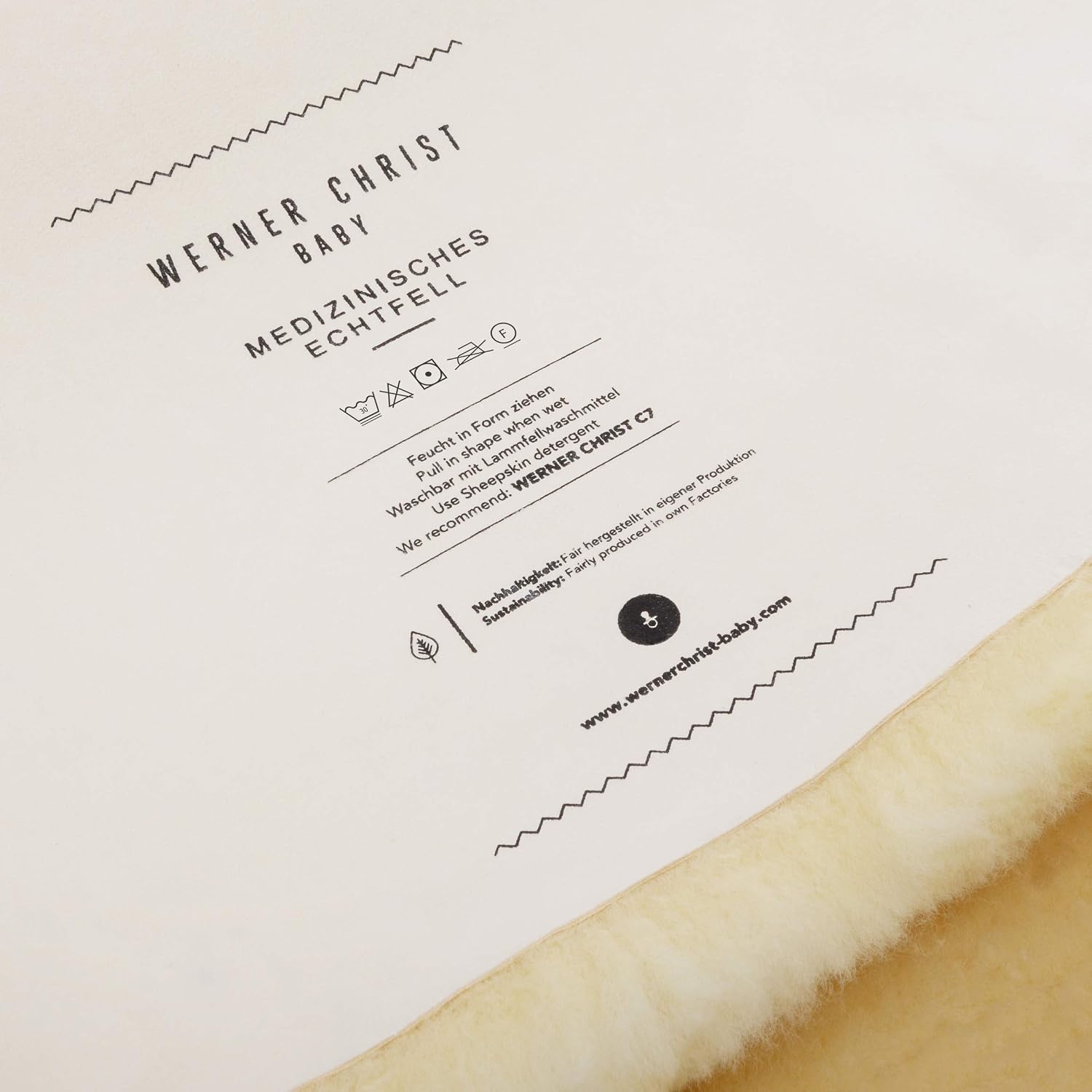 Werner Christ - Genuine Sheepskin BABYSWEET - Cuddly, Medical Fur, Ideal for Baby Carriages, as a Crawling mat or Rug. Length +/- 37.3", Color Natural Gold-Yellow