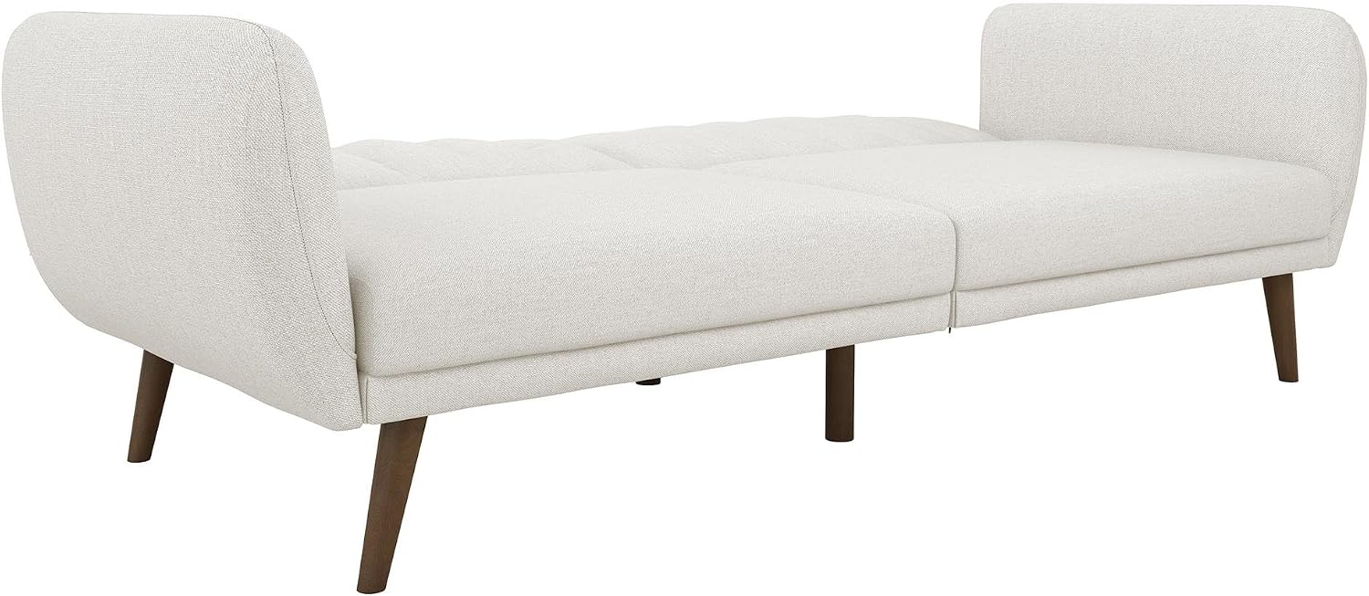 Novogratz Brittany Futon Sofa Bed and Couch Sleeper, Camel Faux Leather
