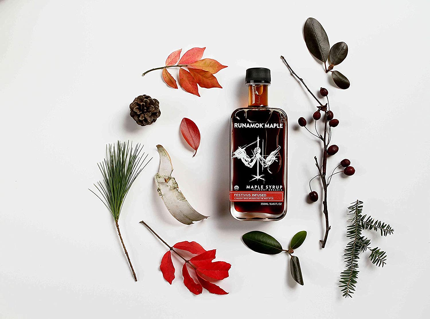 Runamok Maple Cinnamon-Vanilla Infused Maple Syrup - Authentic & Real Vermont Maple Syrup | Gluten Free & Natural Sweetener | Breakfast, Coffee, Pancakes Maple Syrup | 8.45 Fl Oz (250mL)