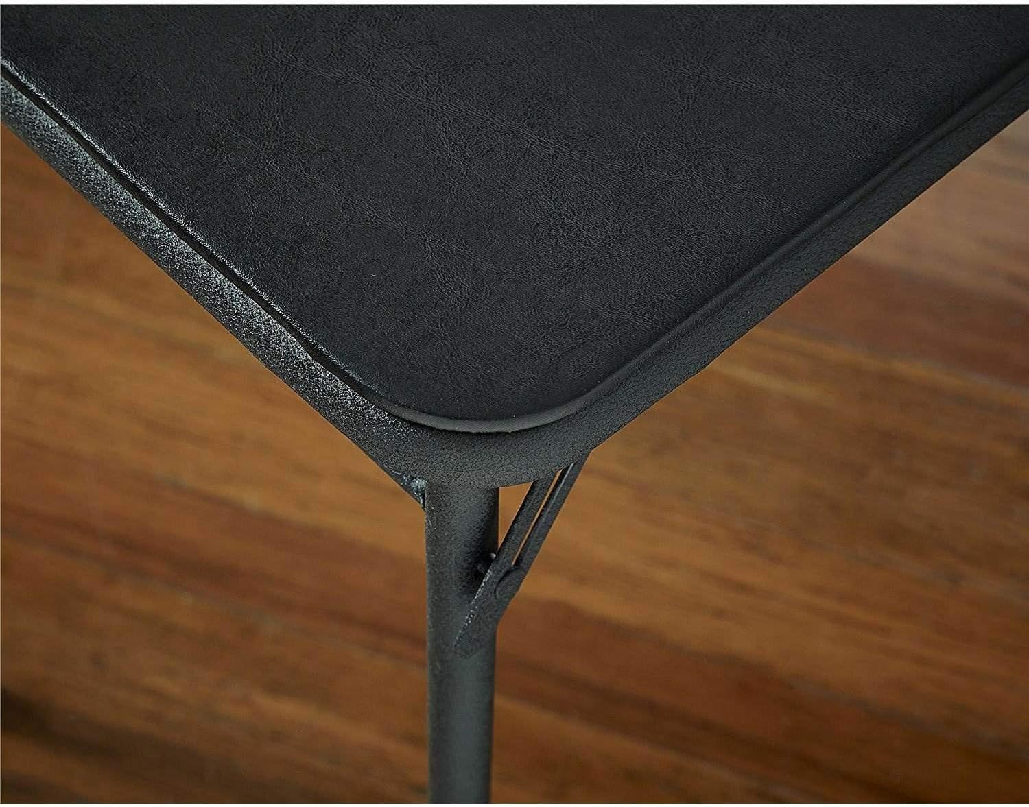 Cosco Square Folding Table 34" Black Steel, Steel Frame, Vinyl