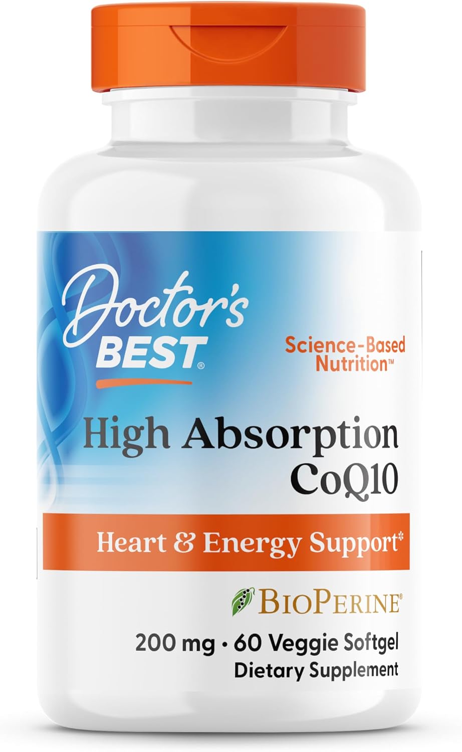 Doctor's Best High Absorption CoQ10 200mg with BioPerine Supplement - Coenzyme Q10 Softgels for Heart Health & Antioxidant Support