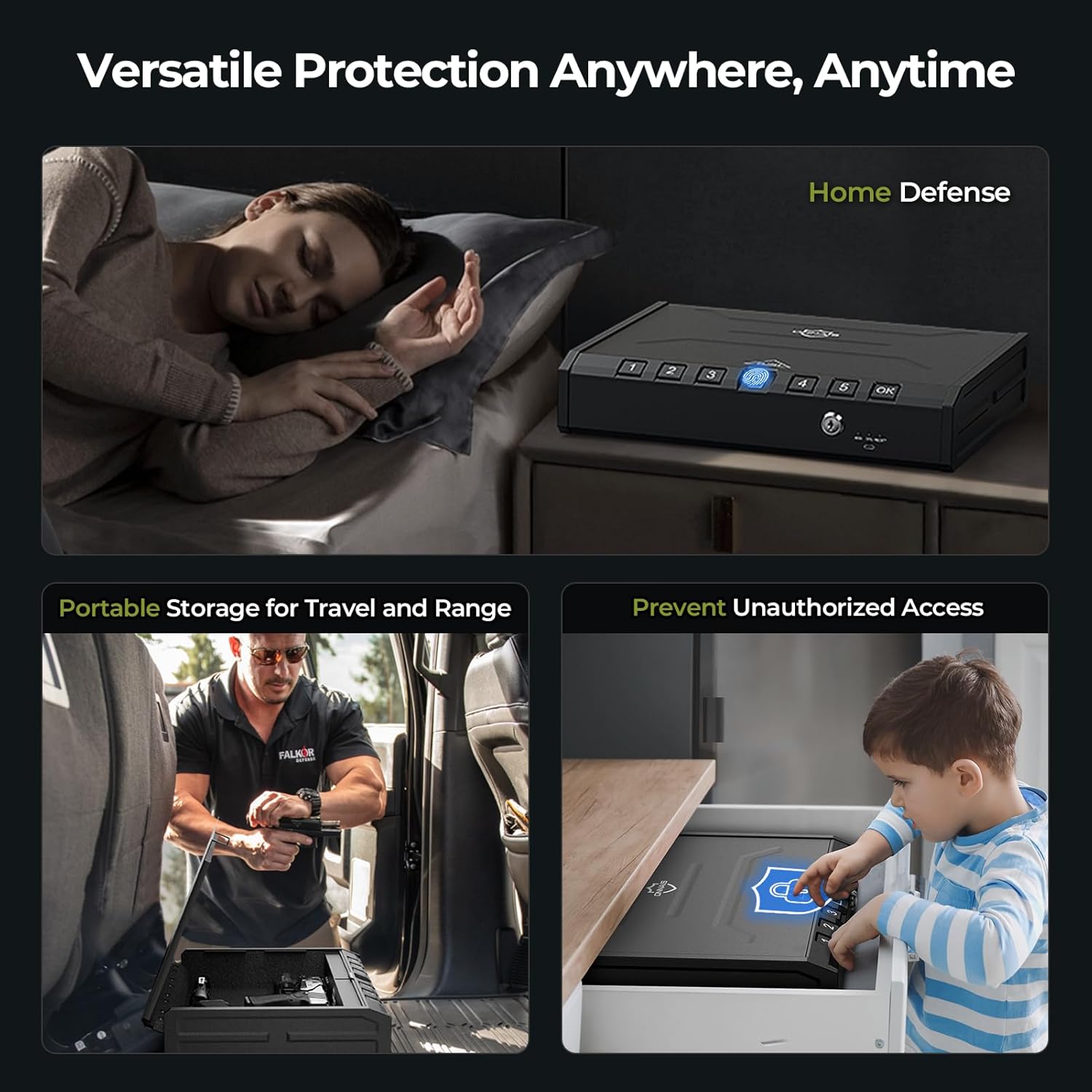 ONNAIS Iron SE Biometric Gun Safe for Handgun with Fingerprint Keypad Lock