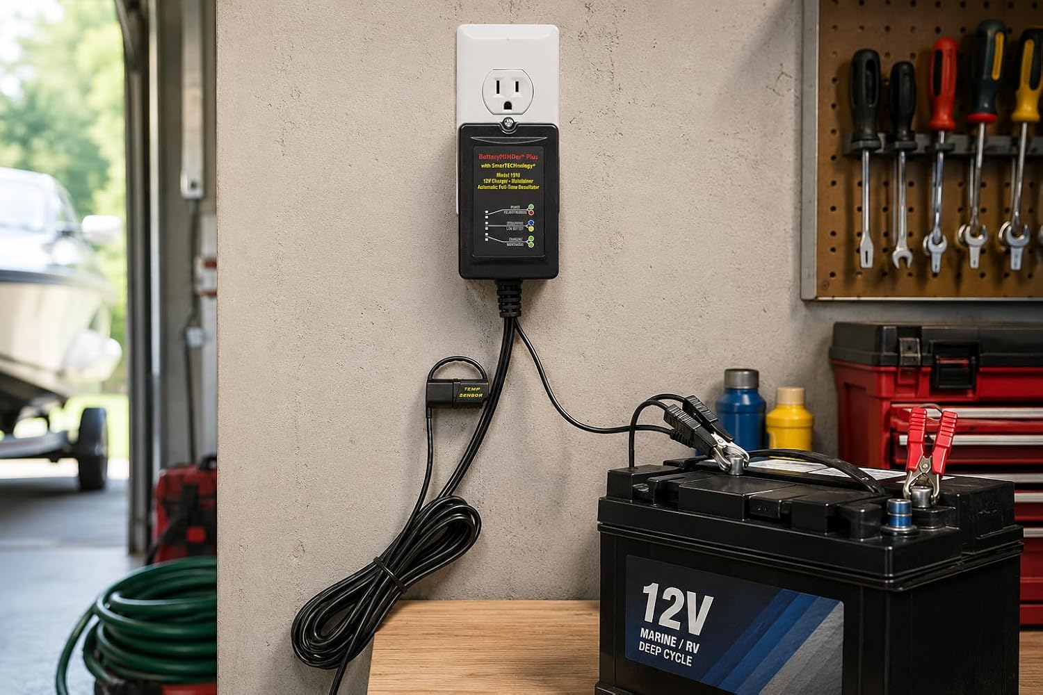 1510 12 Volt-1.5 Amp Smart Battery Charger, Maintainer & Desulfator, Automatic Trickle Charger for Car, Motorcycle