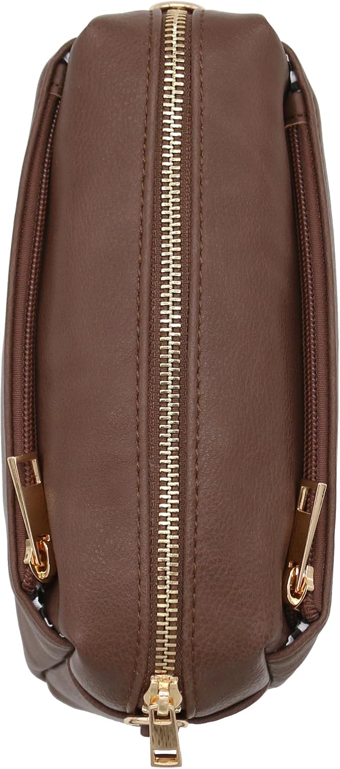 Triple Zip Small Crossbody Bag