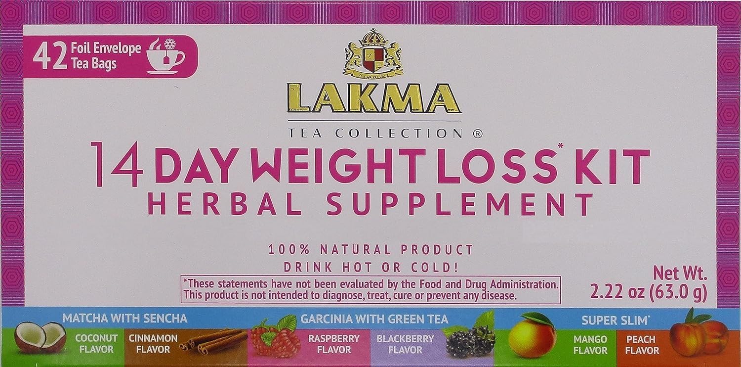 HYLEYS Lakma 14 Day Weight Loss Kit Green Tea - 42 Tea Bags