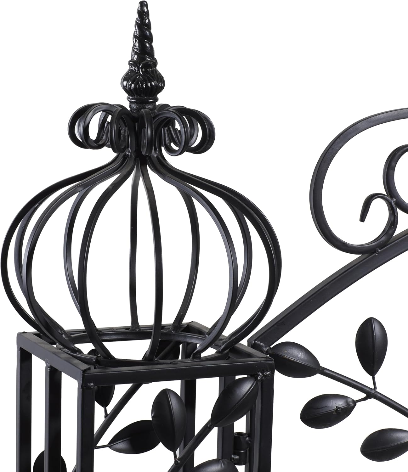Deco 79 Metal Indoor Outdoor Garden Arbor, 78" x 14" x 94", Matte Bronze | Elevate patios and gardens, metal garden arch trellis, metal trellis for climbing plants outdoor, double doors, scroll latch