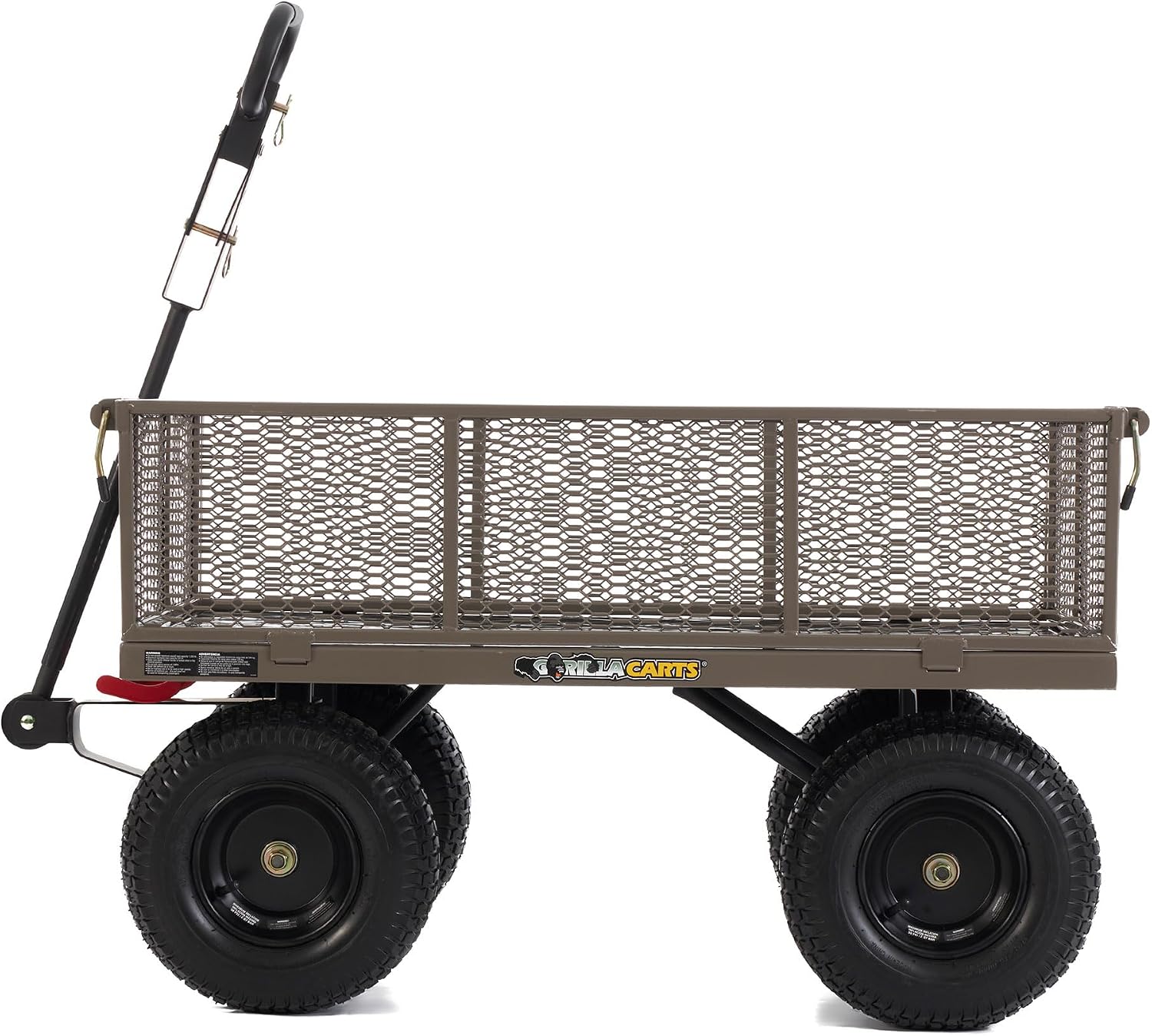 Gorilla Carts Steel Utility Garden Cart, 1200 lb. Capacity, 5 Cu Ft, Grey | 1