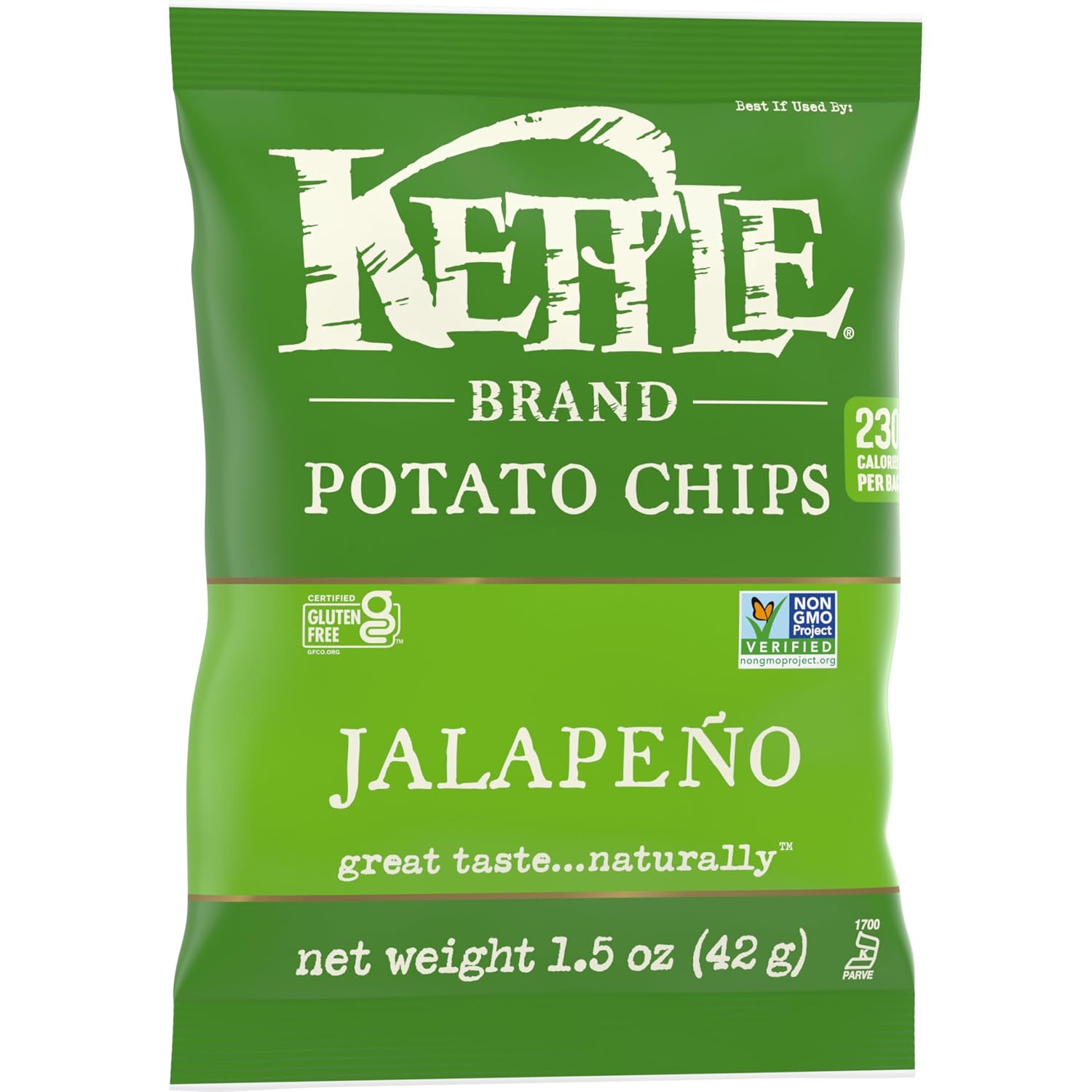 Kettle Brand Potato Chips, Jalapeno Kettle Chips, Party Size, 13 Oz