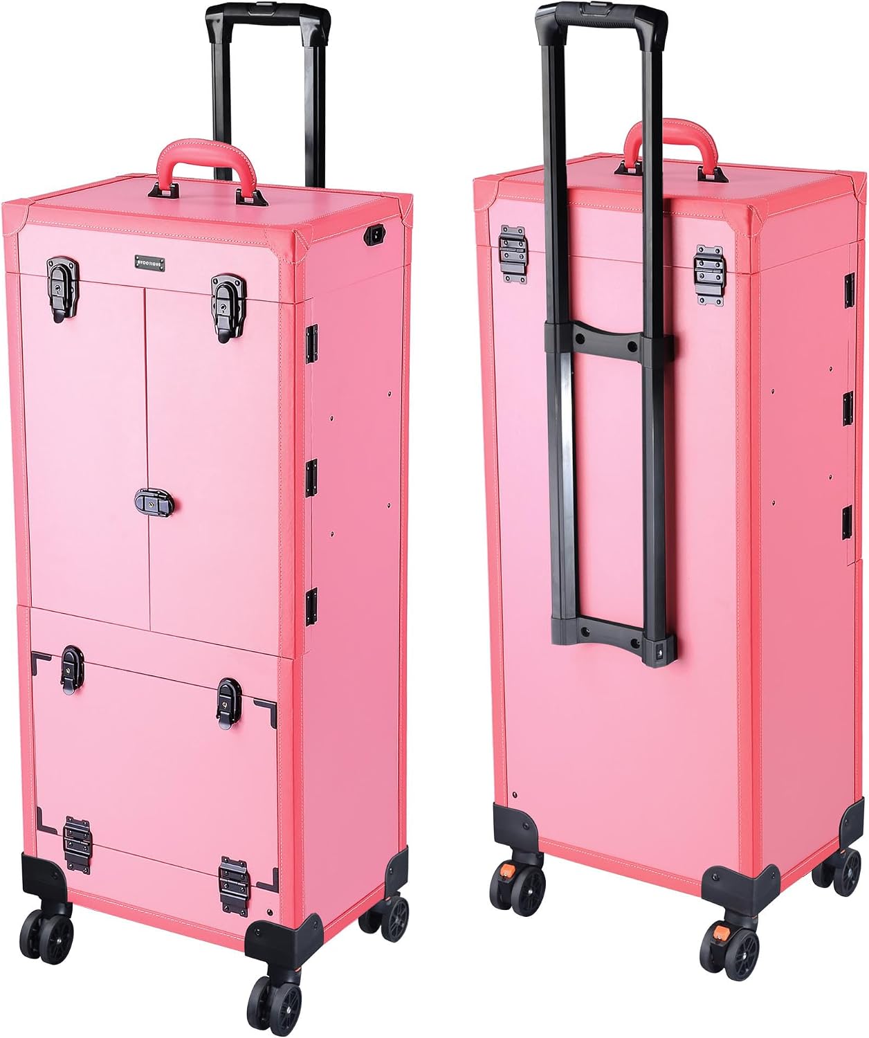 BYOOTIQUE Rolling Makeup Case with Lighted Mirror Hairstylist Station Salon
