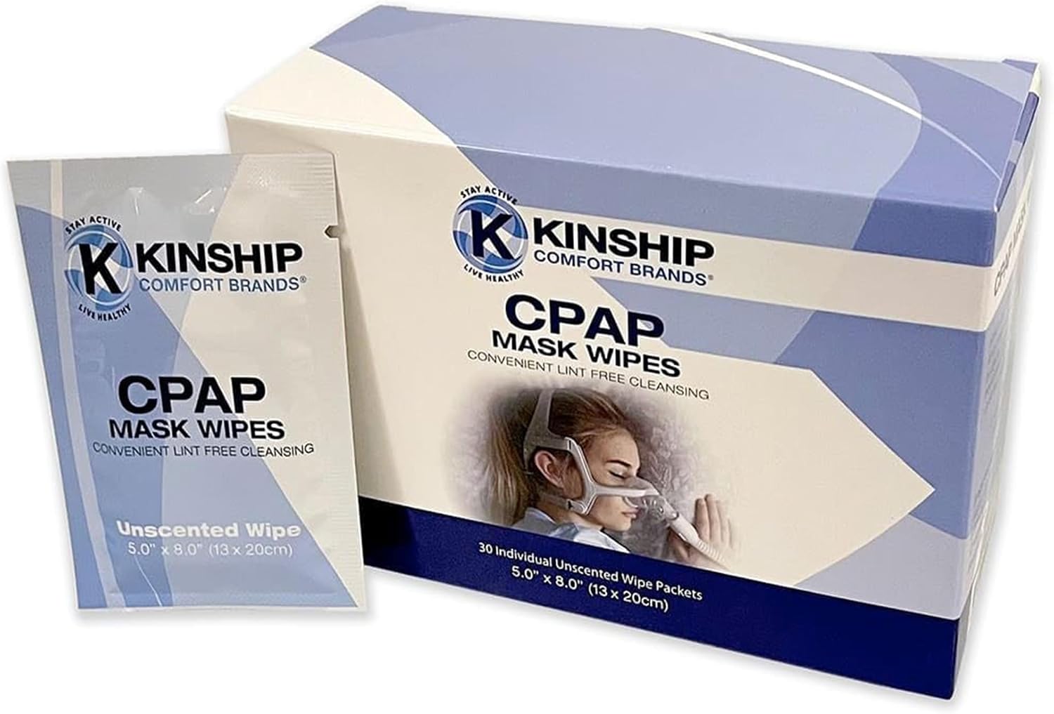 Travel CPAP Mask Cleaning Wipes, Towelettes, Unscented and Lint Free Cleanser to Clean Filters, Tubes and BIPAP Machines, Individually Wrapped,