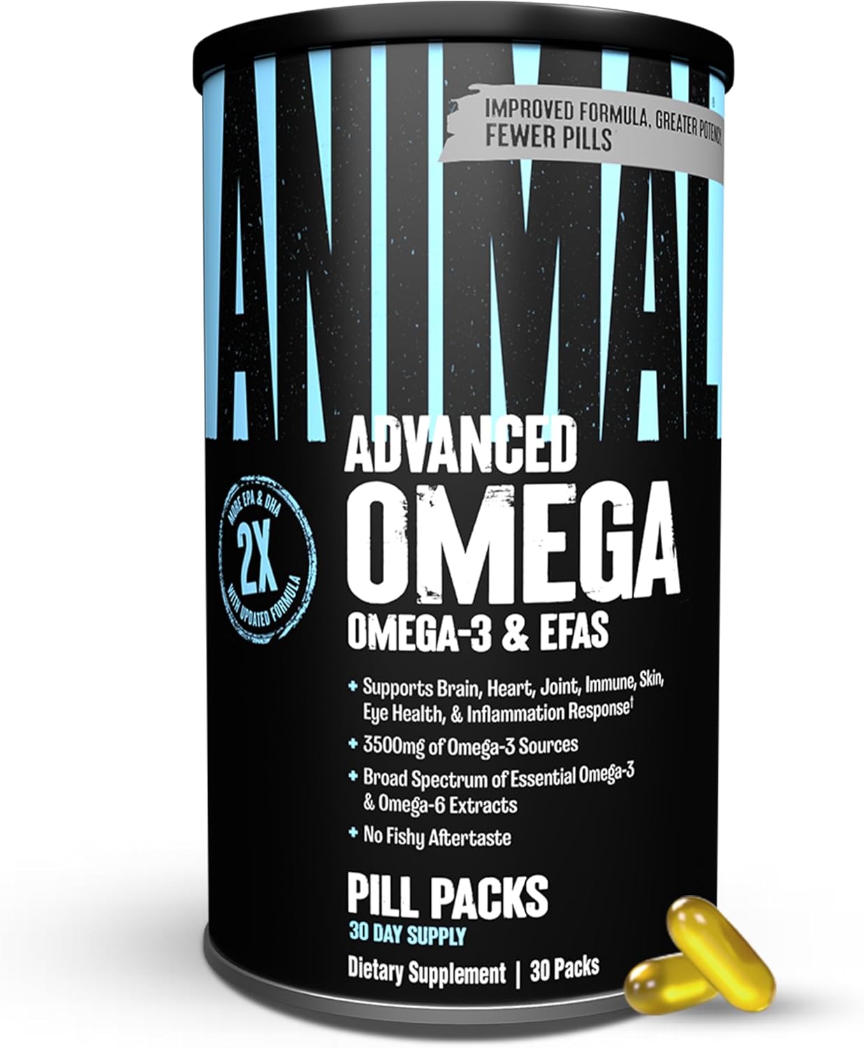 Animal Advanced Omega 3 Fatty Acids - 3500mg EPA DHA Fish Oil Omega 3 Supplement for Women & Men High Potency Blend with CLA GLA ALA for Brain Skin
