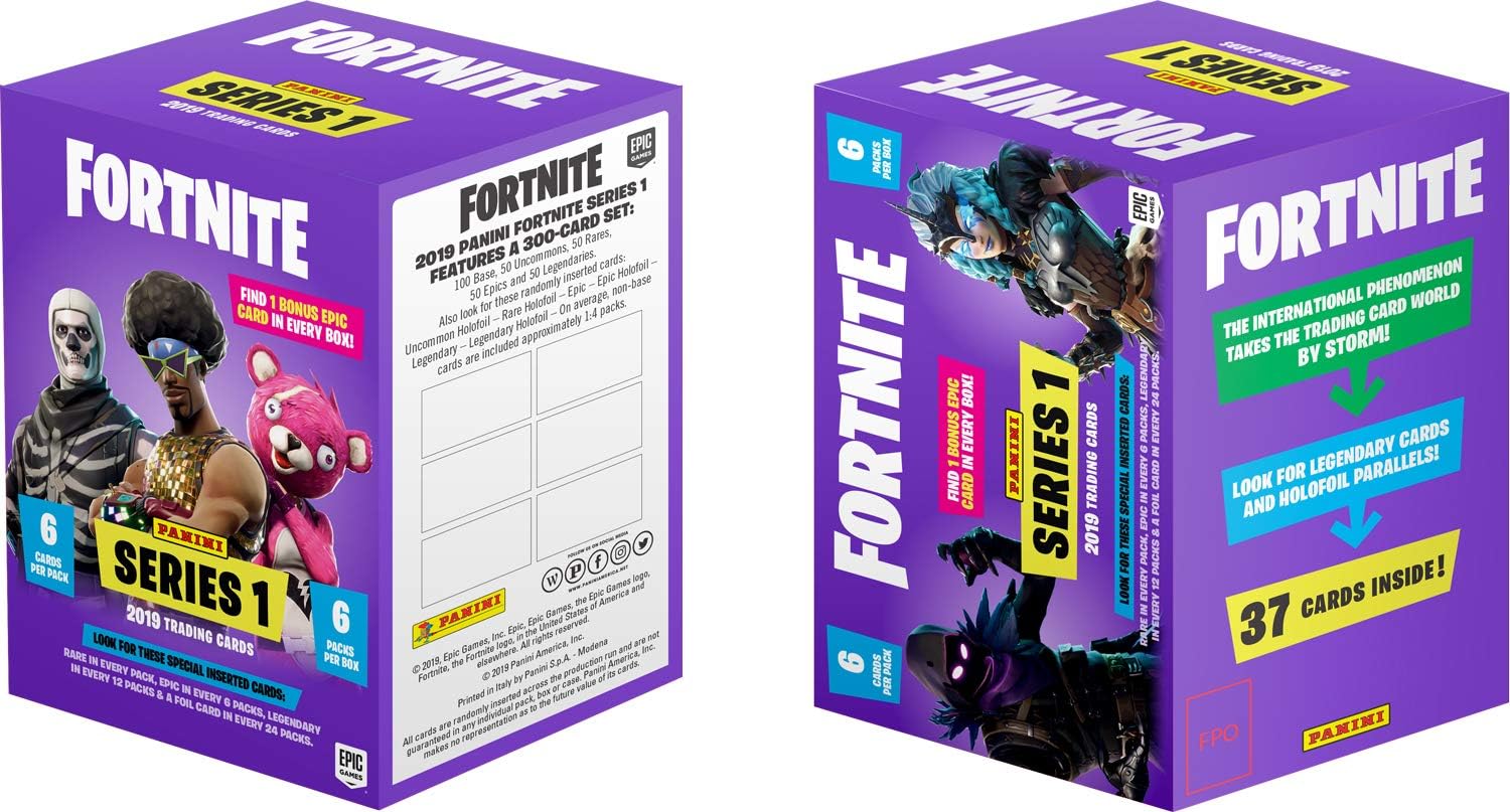 Panini Fortnite Series 1 Trading Cards - Blaster Box, 37 Trading Cards, Includes One Epic Cards with Impressive Optical Effects