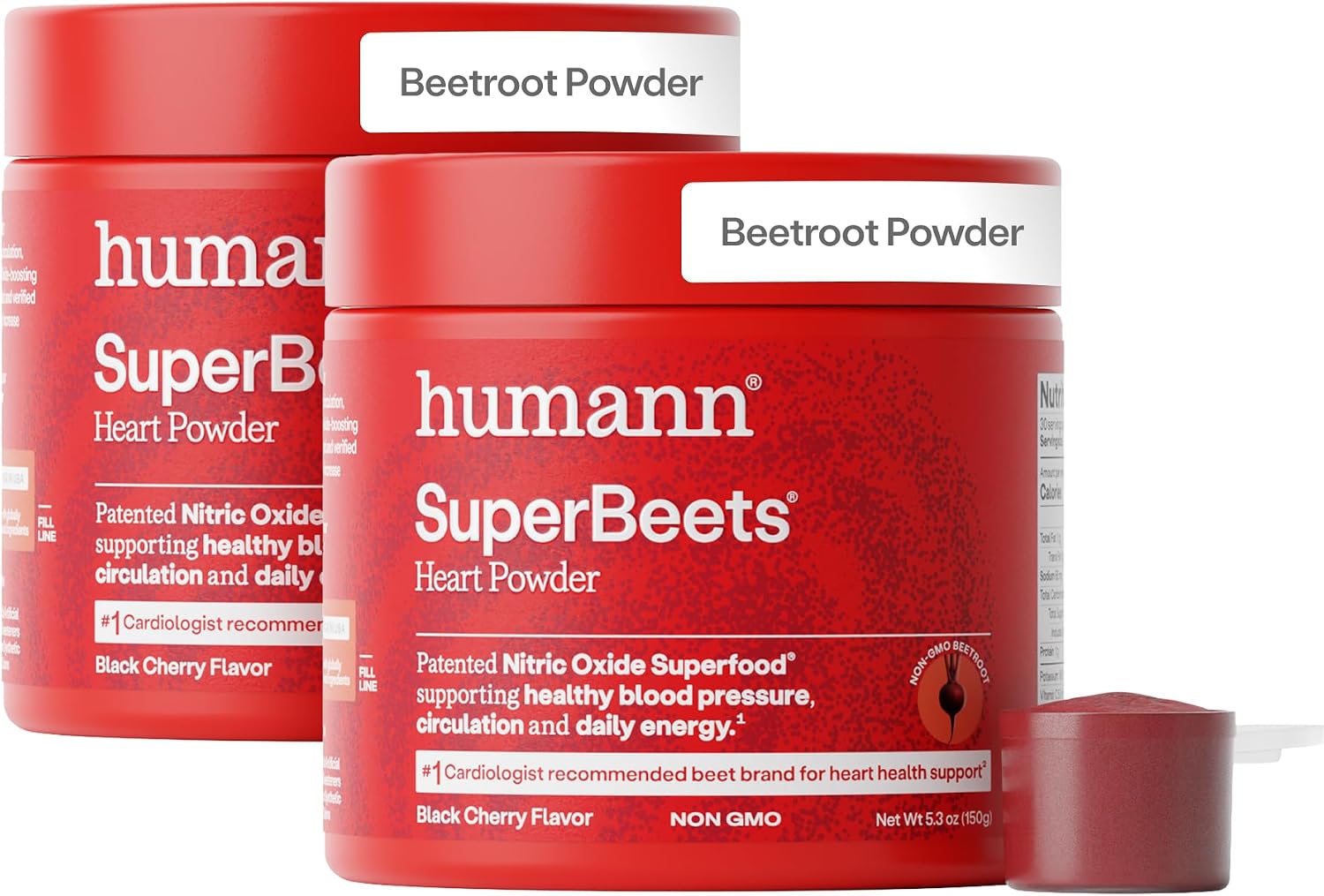 HumanN SuperBeets Beet Root Powder - Non-GMO Beetroot Superfood - Nitric Oxide Supplement for Heart Health, Circulation & Blood Pressure Support - Black Cherry, 30 Servings