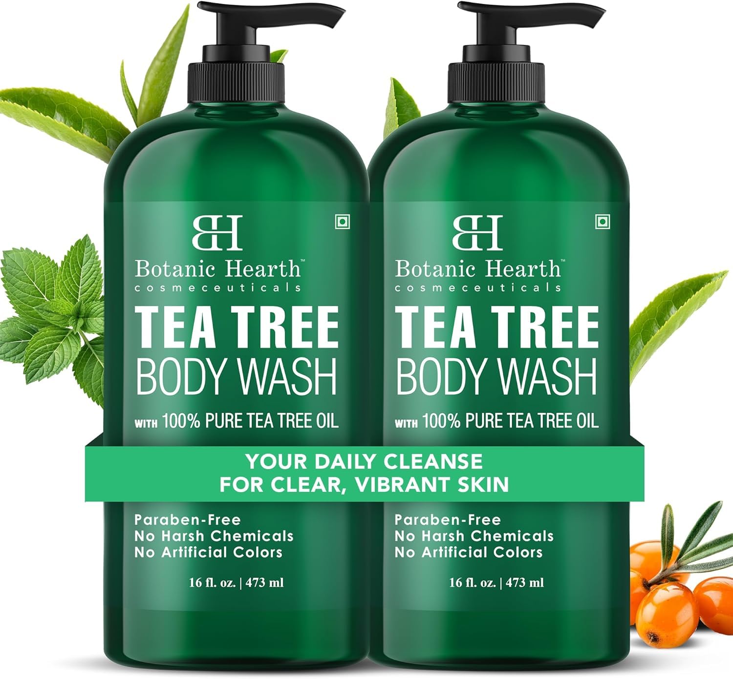 Botanic Hearth Tea Tree Body Wash With 100% Tea Tree Oil - 16 Fl oz