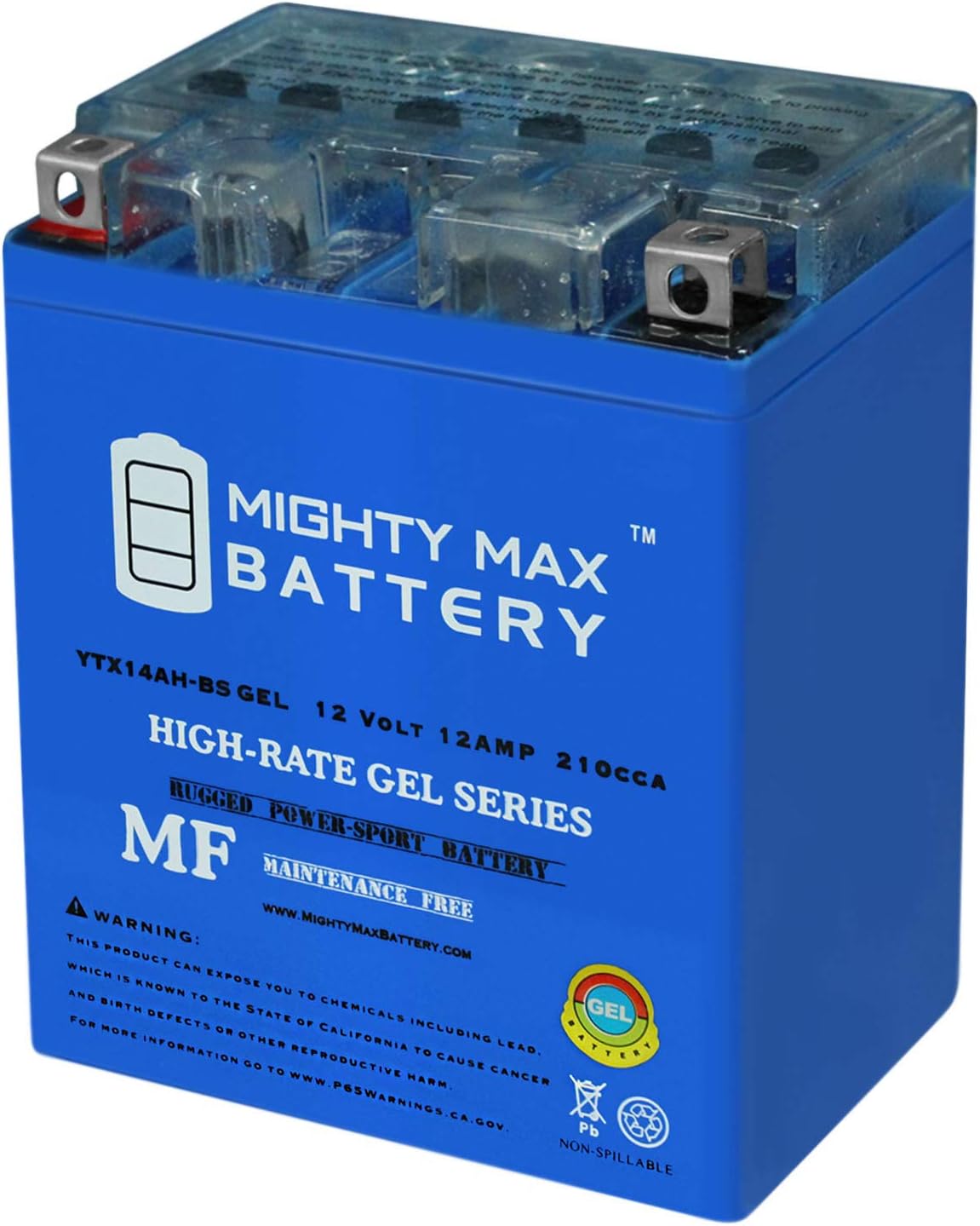 Mighty Max Battery YTX20L-BS GEL -12 Volt 18 AH, GEL Type, 270 CCA, Rechargeable Maintenance Free SLA AGM Motorcycle Battery
