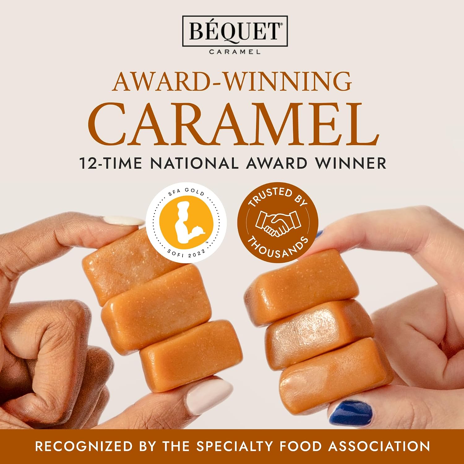 Béquet Celtic Sea Salt Caramels - Individually Wrapped Candy - 8oz Gift Bag | Ready-to-gift bag. Small-batch caramel made in Montana with real cream and butter, Kosher Star-D, gluten free, non-GMO