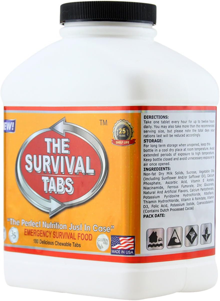Survival Tabs – Emergency Food Supply – 15-Day Chocolate Tabs