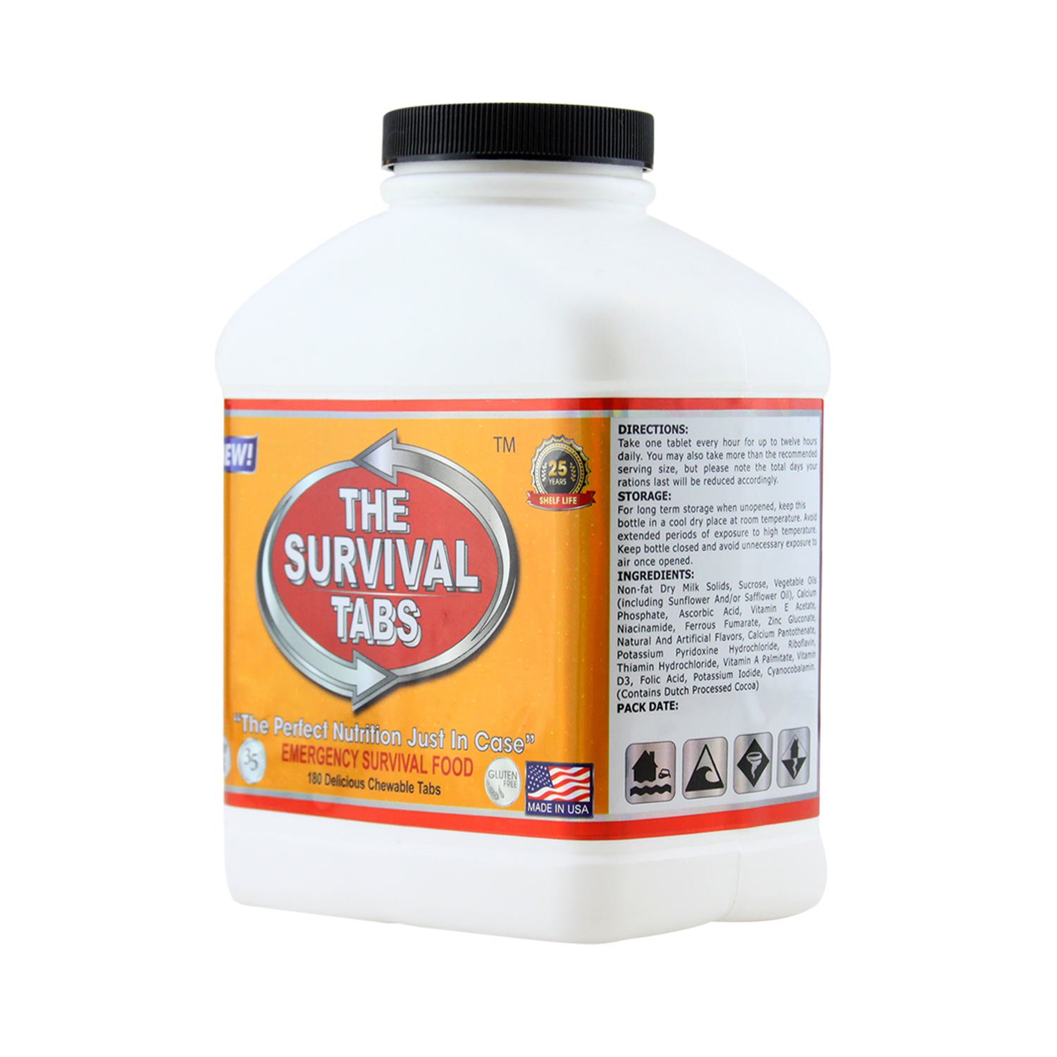 Survival Tabs – Emergency Food Supply – 10-Day Chocolate Tabs, High-Protein | Loaded with 15 key vitamins and minerals for everyday energy needs - fits neatly in backpacks, glove boxes, or pantry shelves