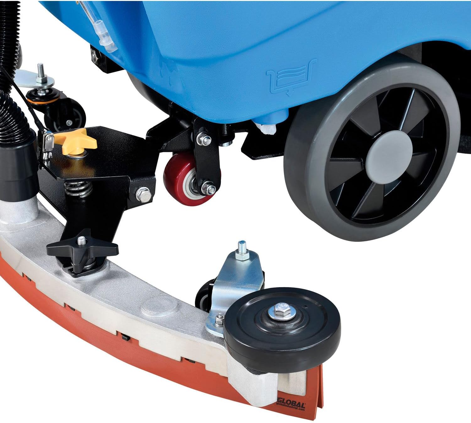 Global Industrial Commercial Electric Walk-Behind Ergo Auto Floor Scrubber | Ergonomic Scrubber, Corded, 17" Cleaning Path, 9.2 Gallon Solution Tank