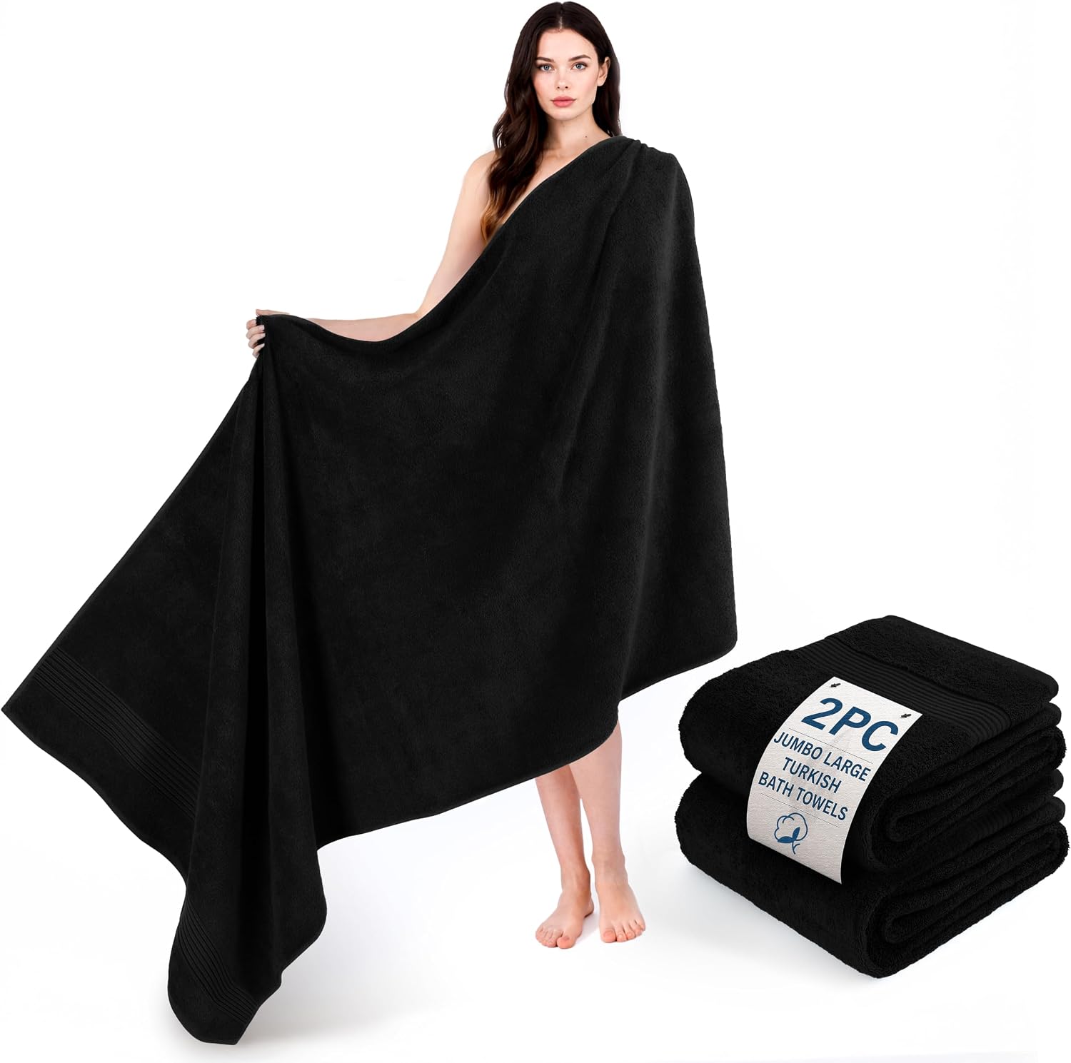 Cotton Paradise Towel Set of 6, 2 Bath Towels, 2 Hand Towels and 2 Washcloths Towels for Bathroom Sets, Smoke Gray