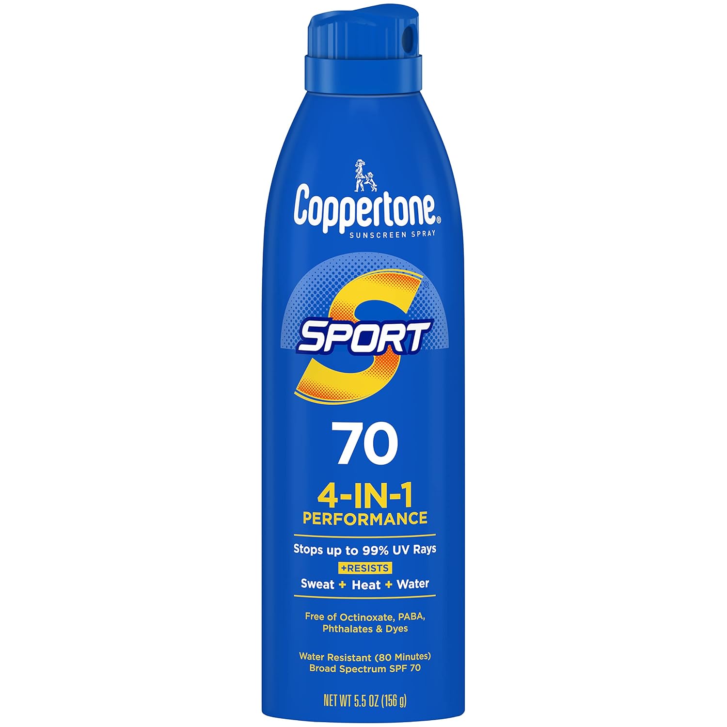 Coppertone Sport Continuous Sunscreen Spray, Broad Spectrum SPF 70, 5.5 Oz