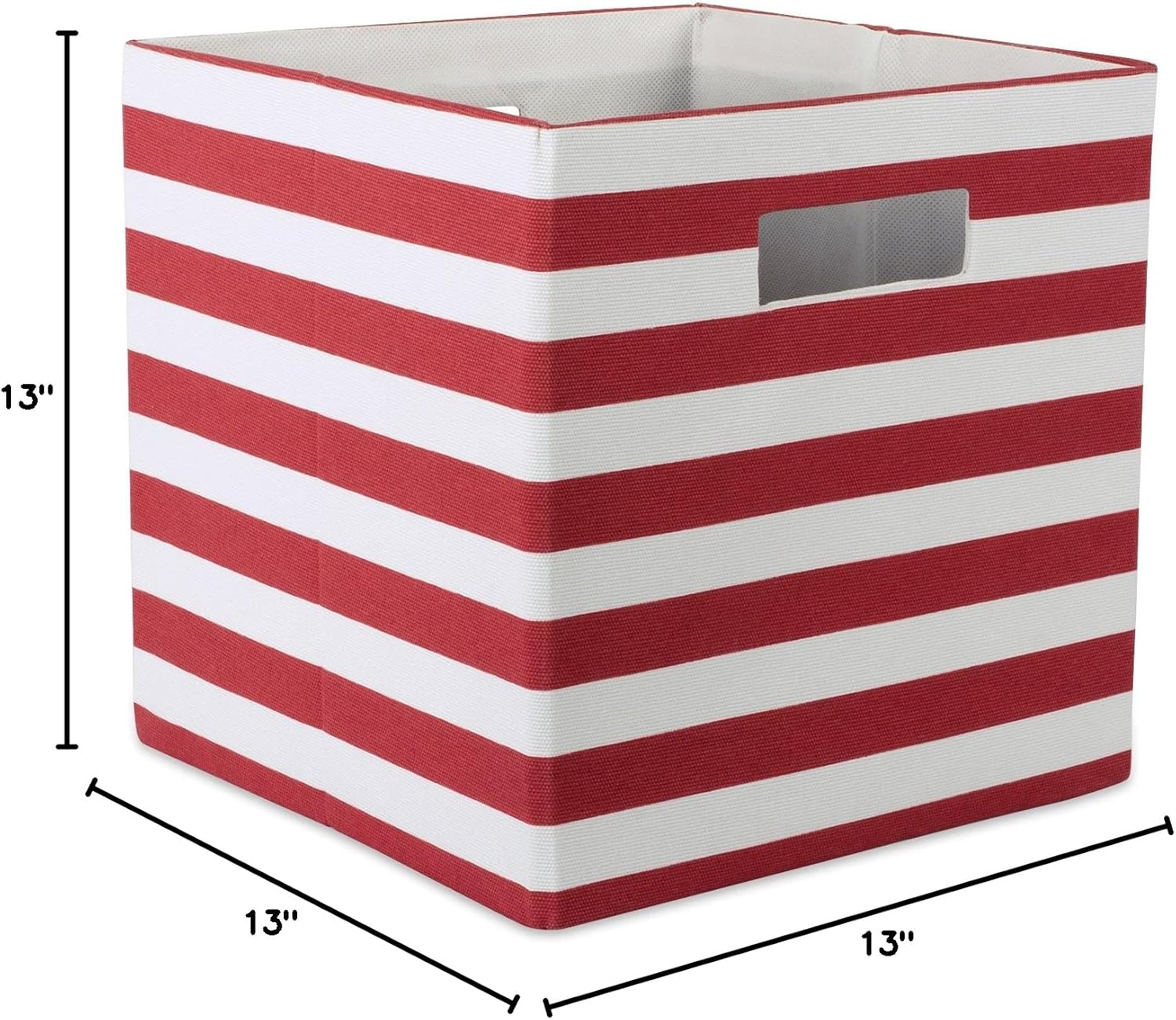 DII Polyester Cube Storage Collection Collapsible Hard Sided Bin, 13x13x13, Black