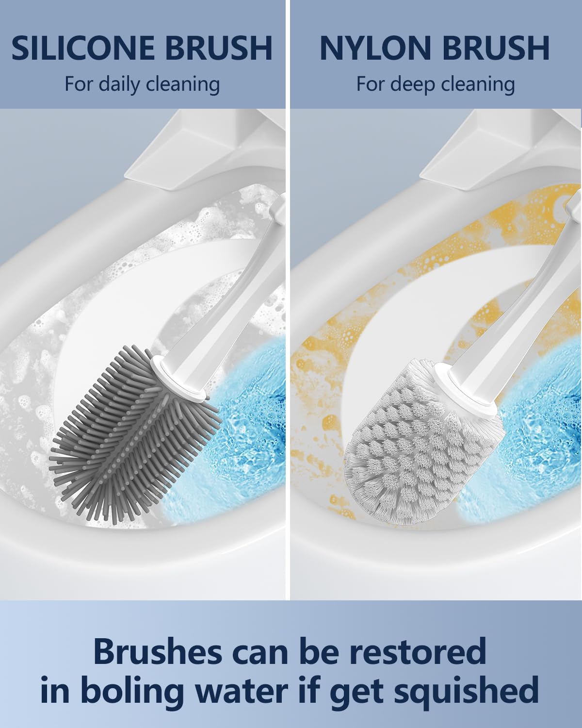 Electric Toilet Brush and Holder Set, Leebein 8 in 1 Electric Toilet Bowl Cleaning Kit with 8 Replaceable Brushes