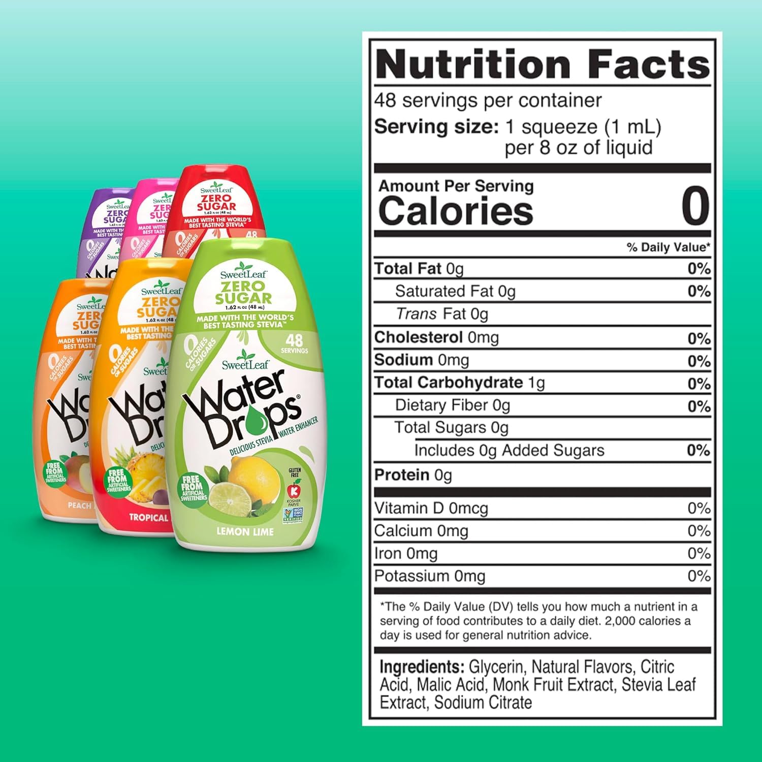 SweetLeaf Water Flavoring Drops, Variety Pack - 1.62 Fl Oz, Pack of 3 | Stevia Water Enhancer, Sugar Free, Zero Calorie Additive, Contains Monk Fruit Extract, Gluten Free, Keto Friendly