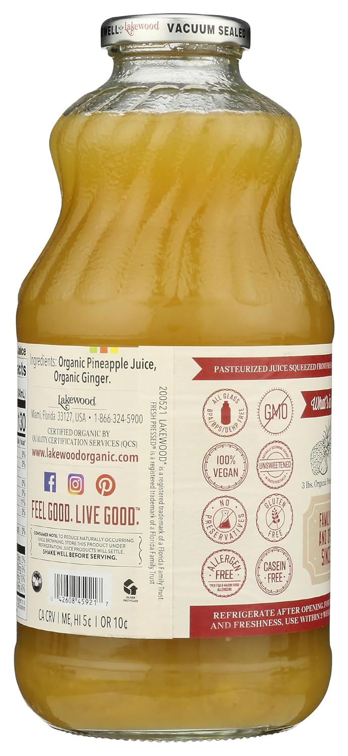 Lakewood, Organic Pure Apple Juice, 32 oz