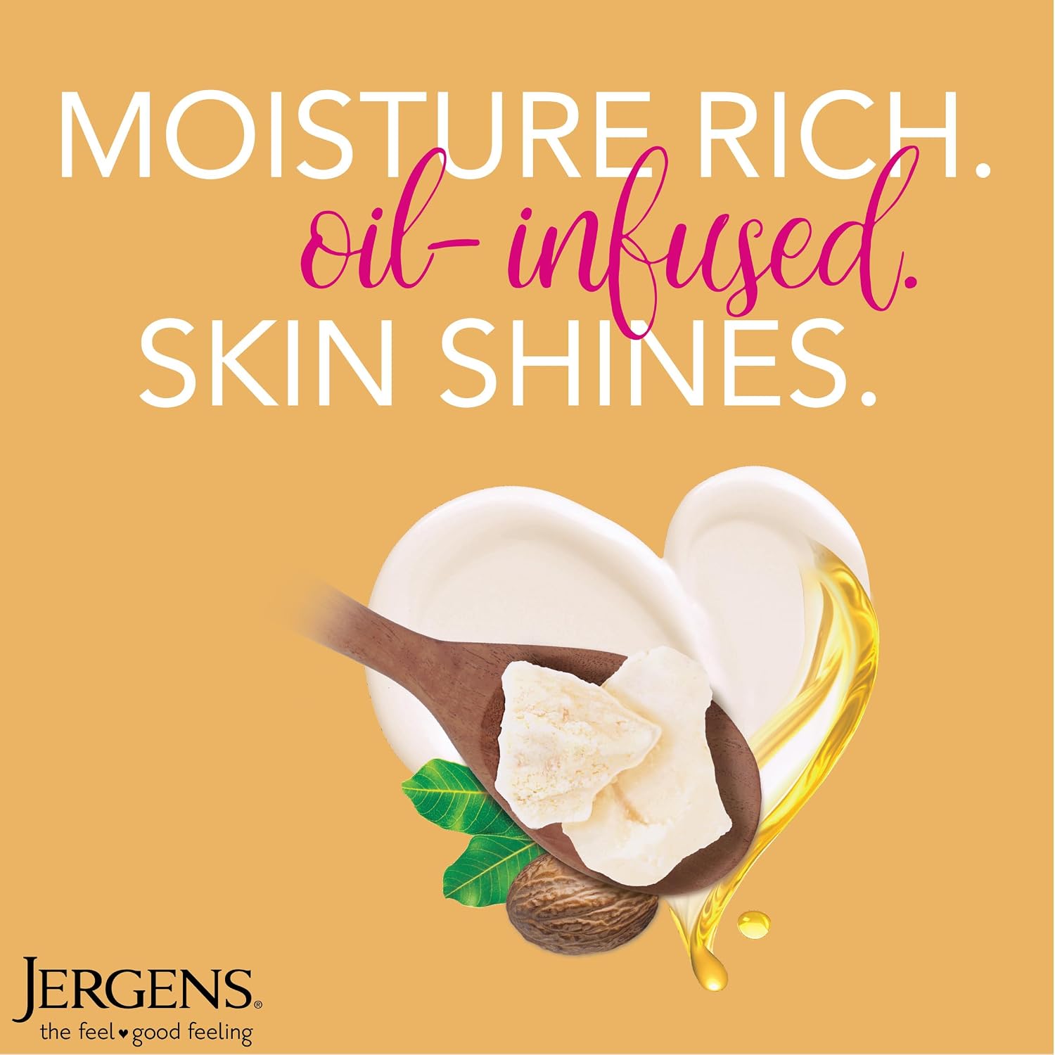 Jergens Shea Butter Body Lotion, Deep Moisturizer for Dry Skin, 16.8 fl oz | Enriching Hand and Body Lotion, Vitamin E, Extremely Dry Skin Relief, 2.5X More Radiant Skin, Deep Conditioning