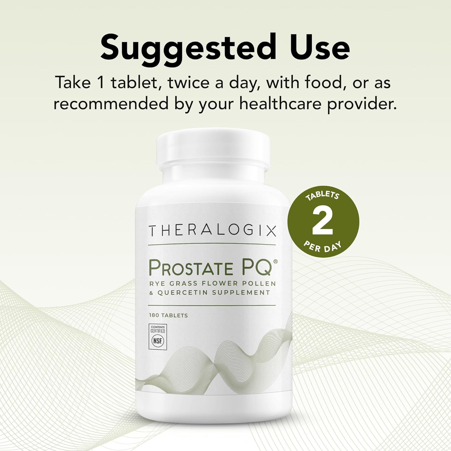 Theralogix Prostate PQ - Rye Grass Pollen Extract & Quercetin Supplement - 90-Day Supply - Antioxidant Support for Prostate & Pelvic Health &