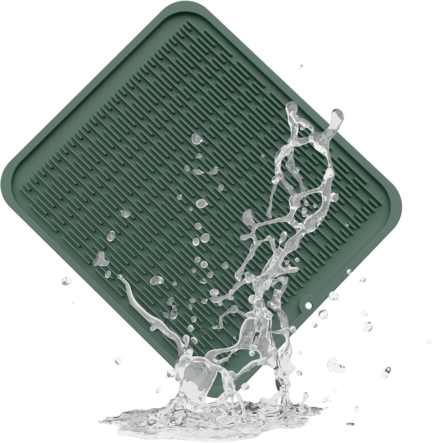 ZLR Silicone Dish Drying Mat for Kitchen Counter, Eco-Friendly Fast Dry Dish Mat, Easy Clean Multi Usage Drying Matt, Heat Resistant Trivet