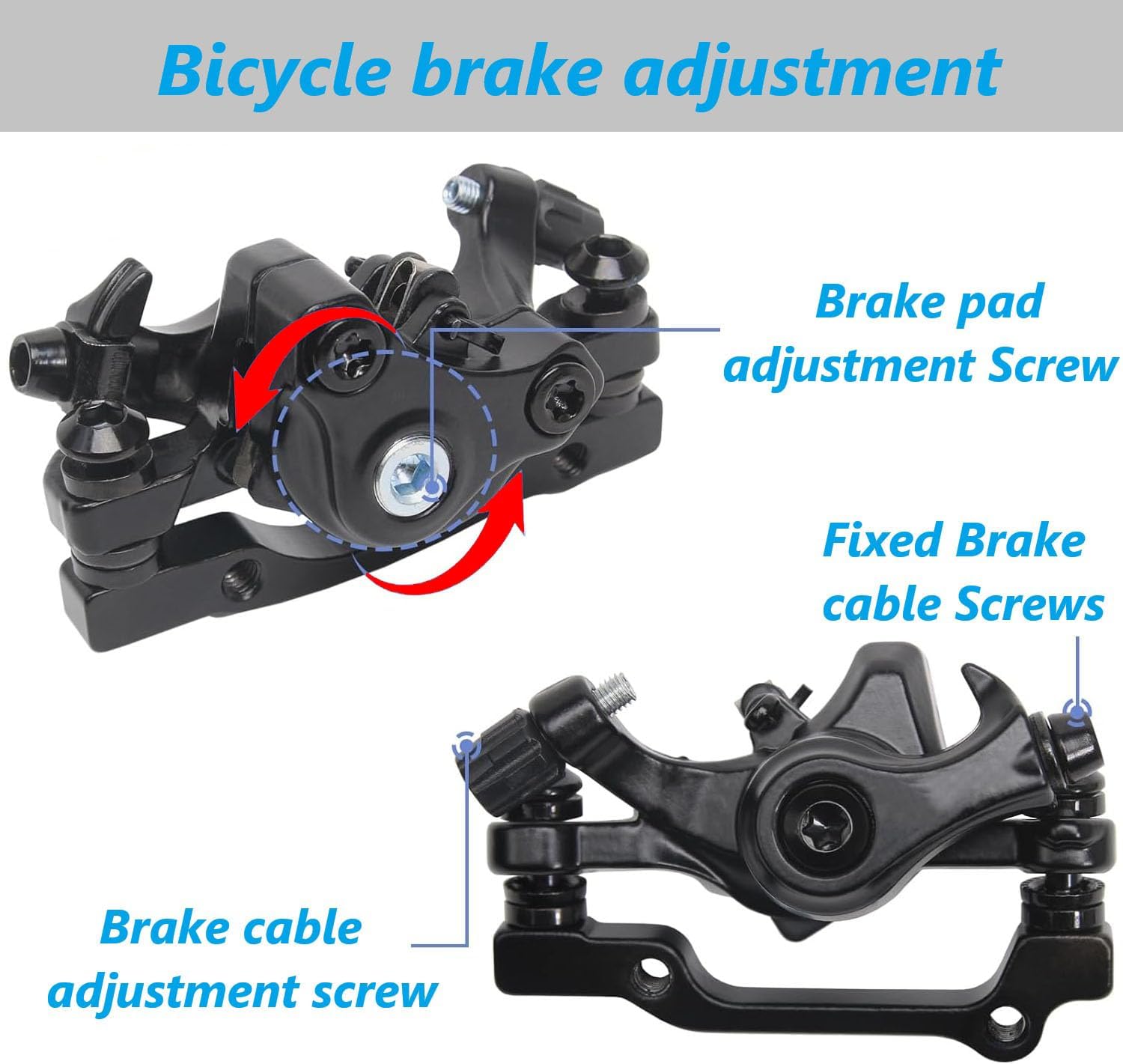 Bike Disc Brake Kit With Front and Rear Caliper、160mm Bike Rotor