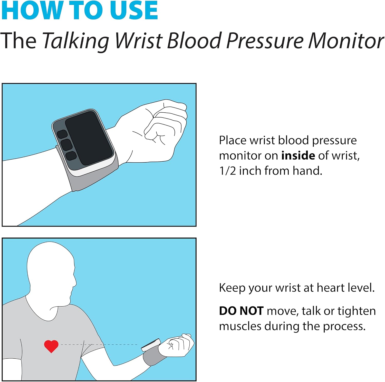 SureLife Premium Wrist Blood Pressure Monitor | Voice Readout, Irregular Heartbeat Alerts, Color-Coded Backlit LCD Screen, Fully Automatic