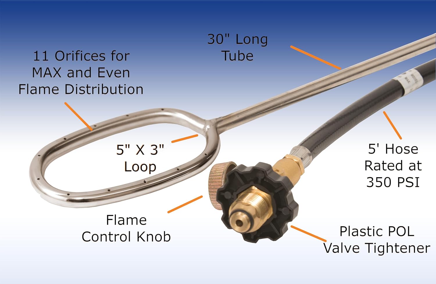 Flame King YSNFS-02 Propane Fire Starter Torch for Firepits, Charcoal Grills, and Wood Oven