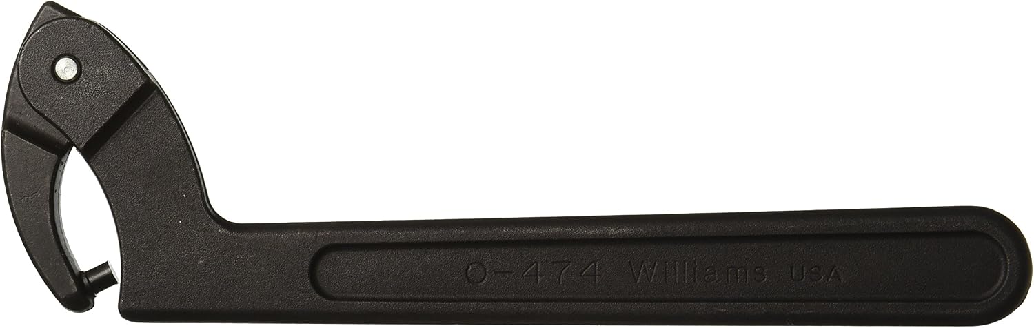 Williams JHW474 Adjustable Hook Spanner Wrench with Span Diameter of 2 to 4-3/4-Inch, Ideal for Adjusting Collars, Lock Nut Rings, and Bearings