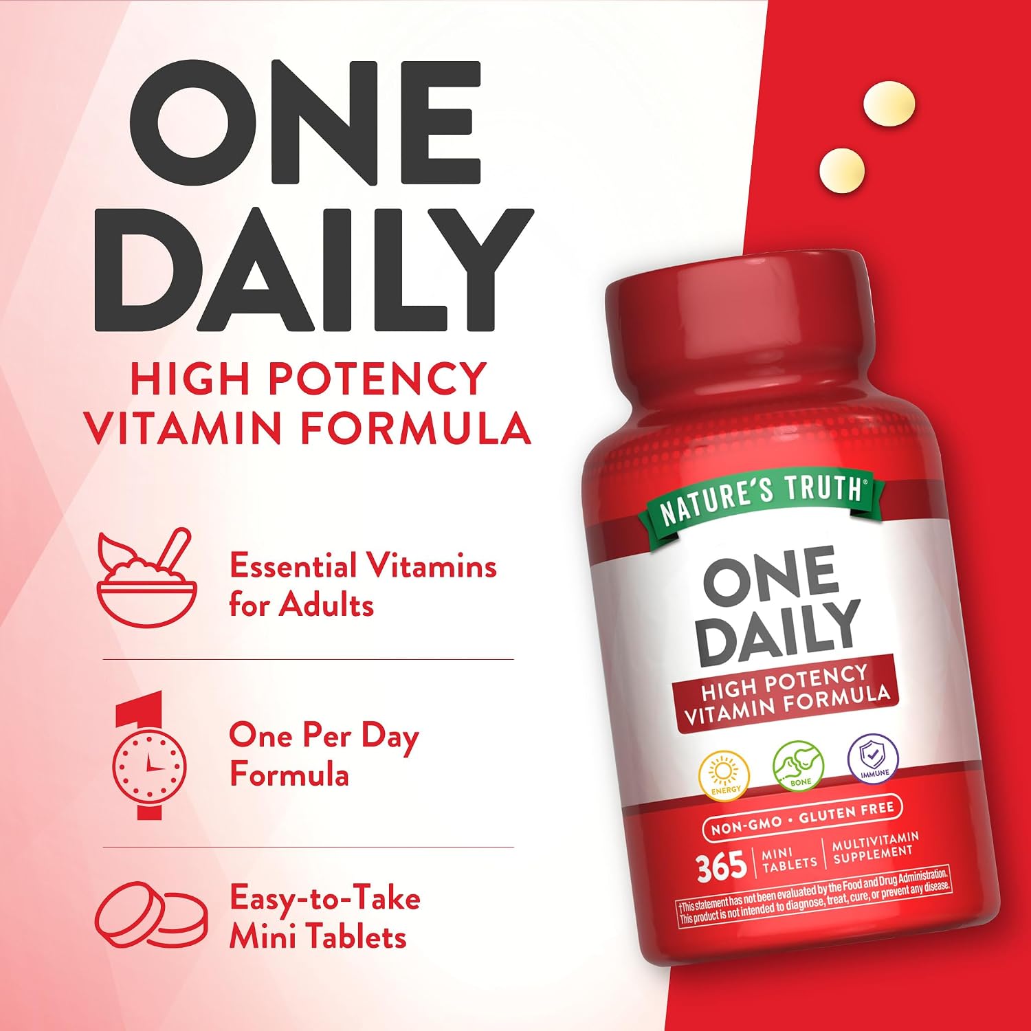 Nature's Truth One Daily Multivitamin for Men and Women | 365 Mini Tablets