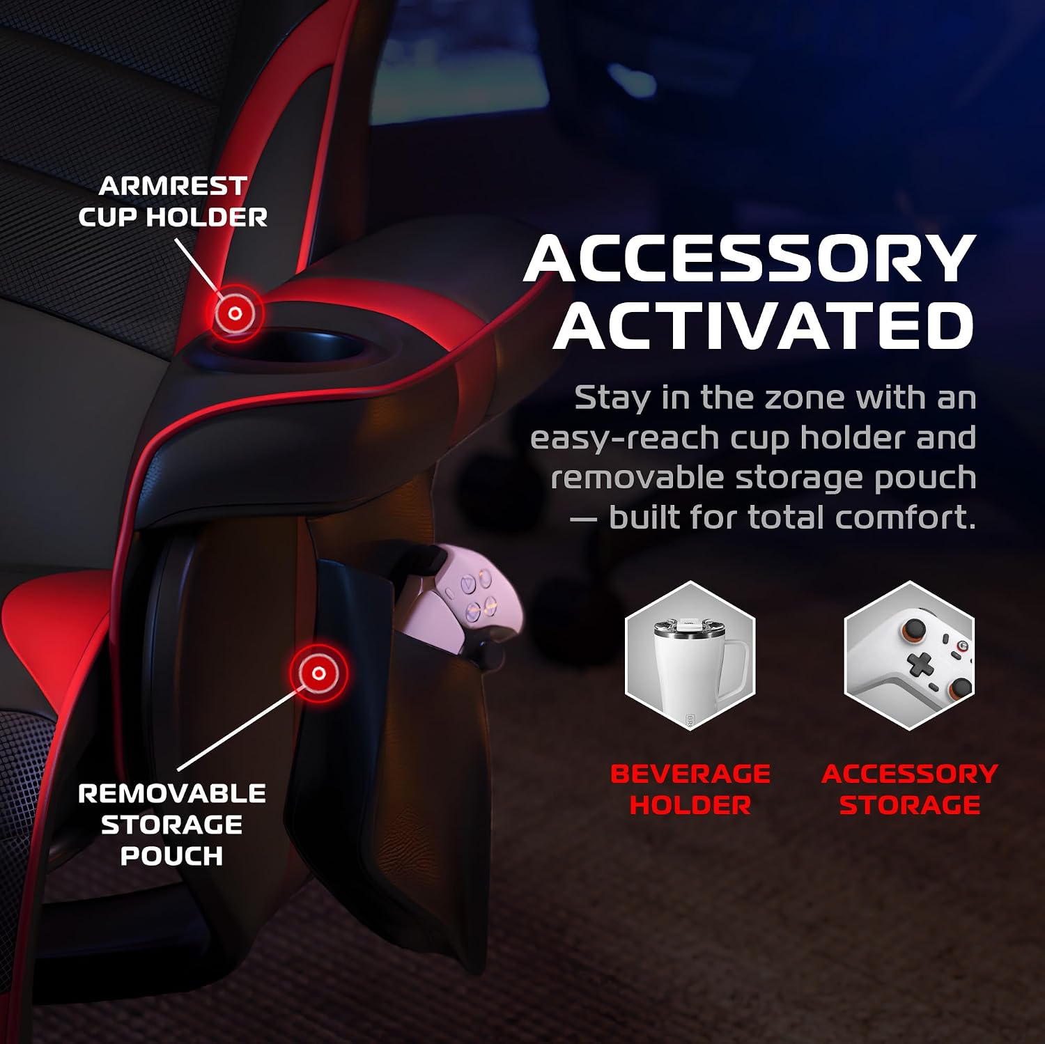 Respawn 900 Gaming Recliner Chair with Footrest, Cup Holder and Swivel