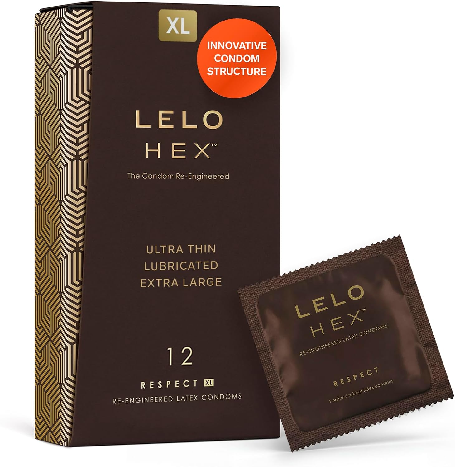 LELO HEX Original - Ultra Thin Condoms, Increased Strength, 12 Pack | This ultra thin condom offers increased strength without reducing sensation, for comfortable, reliable protection.