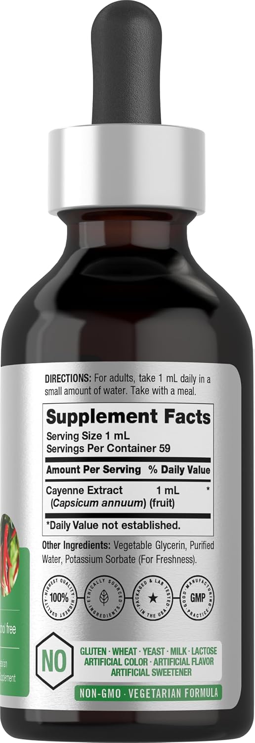 Horbaach Cayenne Pepper Drops | 2 fl oz | Liquid Extract Supplement