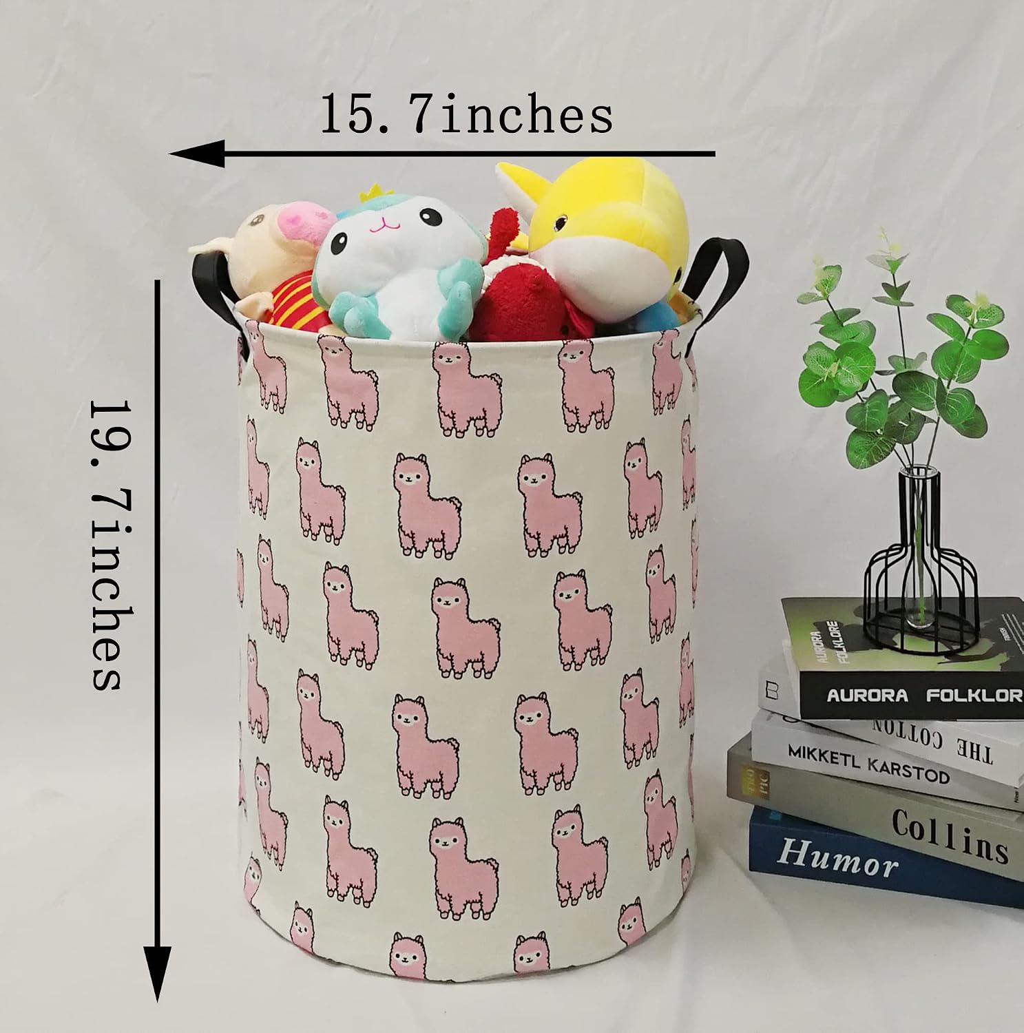 MAIZMZ Kids Hamper Storage Basket Nursery Bins Baby Gift Toy Organizer Box Laundry Basket Large Canvas Collapsible Chest for